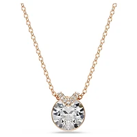 Bella V pendant, Round cut, White, Rose gold-tone plated by SWAROVSKI