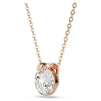 Bella V pendant, Round cut, White, Rose gold-tone plated by SWAROVSKI