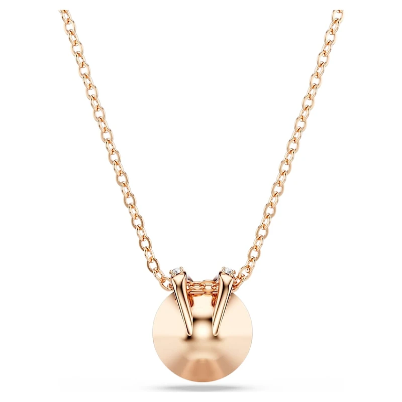 Bella V pendant, Round cut, White, Rose gold-tone plated by SWAROVSKI