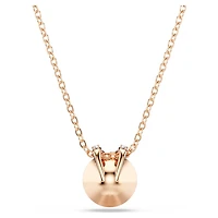 Bella V pendant, Round cut, White, Rose gold-tone plated by SWAROVSKI
