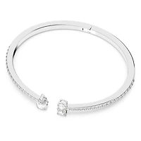 Mesmera cuff, Mixed cuts, White, Rhodium plated by SWAROVSKI