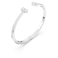 Mesmera cuff, Mixed cuts, White, Rhodium plated by SWAROVSKI