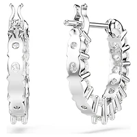 Matrix Vittore hoop earrings, Round cut, White, Rhodium plated by SWAROVSKI