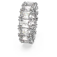 Matrix Vittore ring, Rectangular cut, White, Rhodium plated by SWAROVSKI