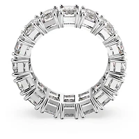 Matrix Vittore ring, Rectangular cut, White, Rhodium plated by SWAROVSKI
