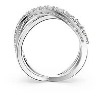 Hyperbola ring, Round cut, White, Rhodium plated by SWAROVSKI