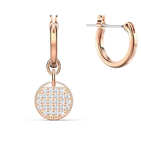 Ginger drop earrings, White, Rose gold-tone plated by SWAROVSKI