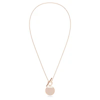 Ginger T Bar necklace, White, Rose gold-tone plated by SWAROVSKI