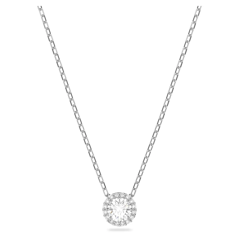 Una Angelic pendant, Round cut, White, Rhodium plated by SWAROVSKI