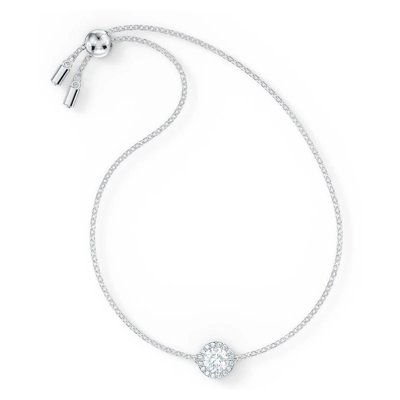 Una Angelic bracelet, Mixed round cuts, White, Rhodium plated by SWAROVSKI