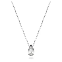 Stilla Attract set, Pear cut, White, Rhodium plated by SWAROVSKI