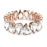 Matrix Vittore ring, Drop cut, White, Rose gold-tone plated by SWAROVSKI