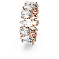 Matrix Vittore ring, Drop cut, White, Rose gold-tone plated by SWAROVSKI