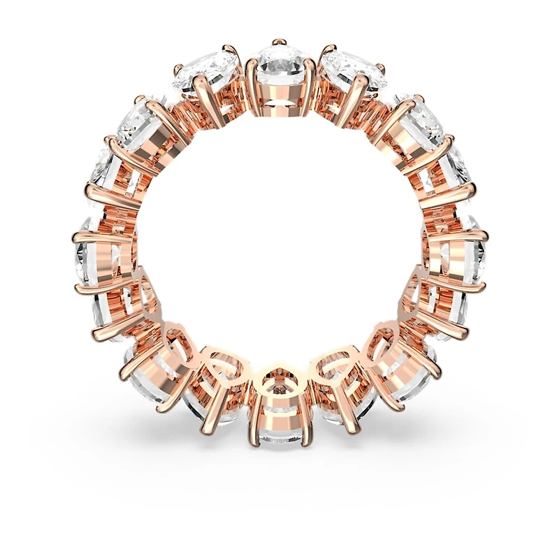 Matrix Vittore ring, Drop cut, White, Rose gold-tone plated by SWAROVSKI