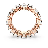 Matrix Vittore ring, Drop cut, White, Rose gold-tone plated by SWAROVSKI