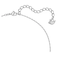 Una pendant, Octagon cut, White, Rhodium plated by SWAROVSKI
