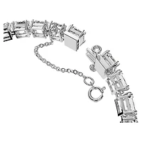 Matrix Tennis bracelet, White, Rhodium plated by SWAROVSKI