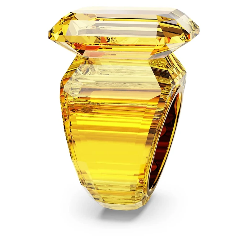 Lucent cocktail ring, Octagon cut, Yellow by SWAROVSKI