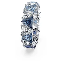 Ortyx cocktail ring, Triangle cut, Blue, Rhodium plated by SWAROVSKI