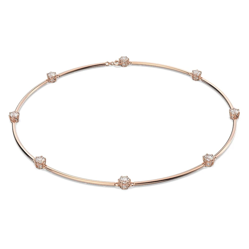 Constella necklace, Round cut, White, Rose gold-tone plated by SWAROVSKI
