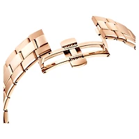 Octea lux sport watch, Swiss Made, Metal bracelet, Black, Rose gold-tone finish by SWAROVSKI