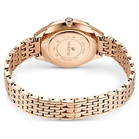 Attract watch, Swiss Made, Pavé, Metal bracelet, Rose gold tone, Rose gold-tone finish by SWAROVSKI