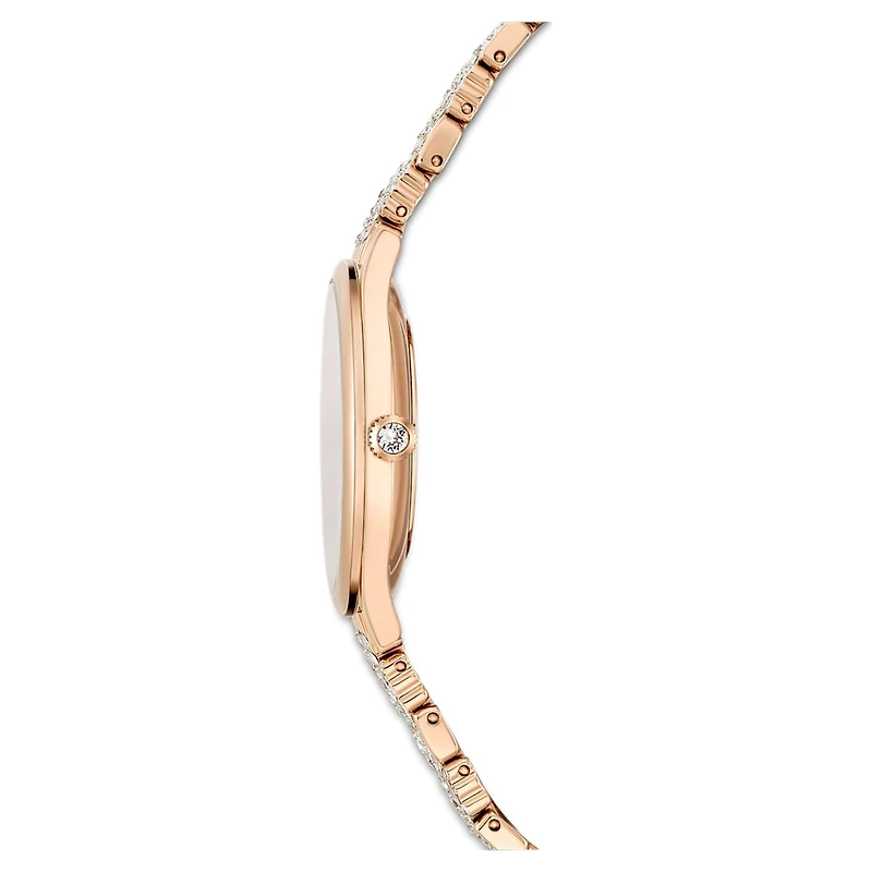 Attract watch, Swiss Made, Pavé, Metal bracelet, Rose gold tone, Rose gold-tone finish by SWAROVSKI
