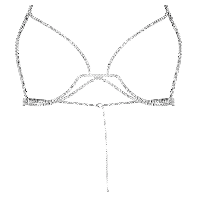 Millenia body chain, Round cut, White, Rhodium plated by SWAROVSKI