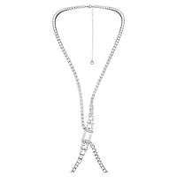 Millenia body chain, Square cut, White, Rhodium plated by SWAROVSKI