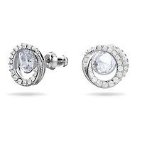 Generation stud earrings, Pear shape, Blue, Rhodium plated by SWAROVSKI