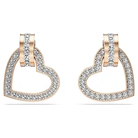 Lovely stud earrings, Heart, White, Rose gold-tone plated by SWAROVSKI