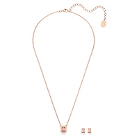 Millenia set, Octagon cut, Pink, Rose gold-tone plated by SWAROVSKI