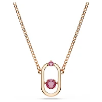 Una pendant, Round cut, Oval shape, Red, Rose gold-tone plated by SWAROVSKI