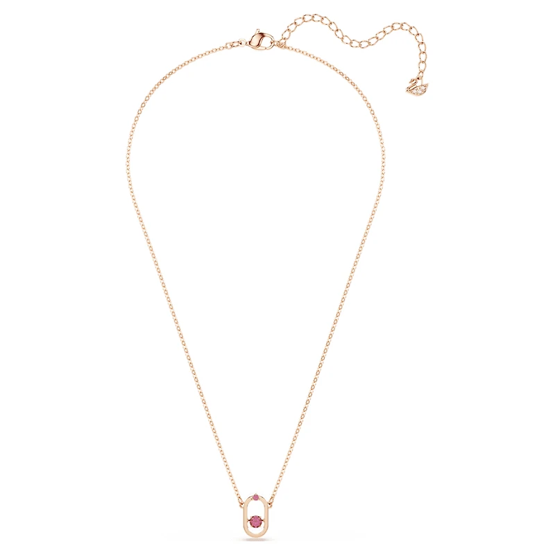 Una pendant, Round cut, Oval shape, Red, Rose gold-tone plated by SWAROVSKI