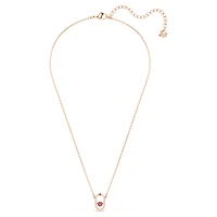 Una pendant, Round cut, Oval shape, Red, Rose gold-tone plated by SWAROVSKI