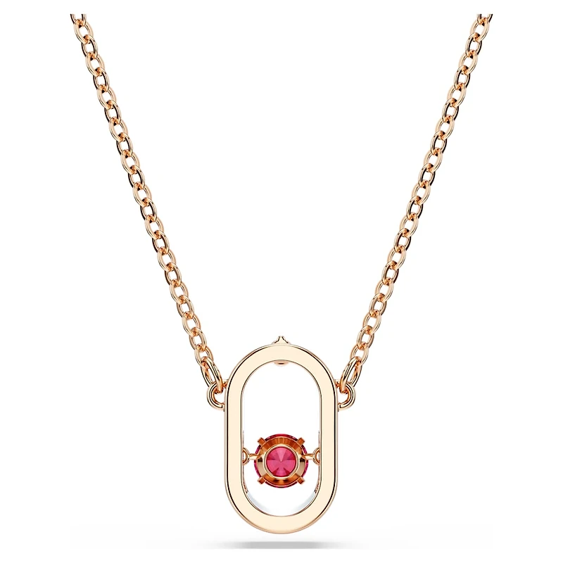 Una pendant, Round cut, Oval shape, Red, Rose gold-tone plated by SWAROVSKI