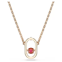 Una pendant, Round cut, Oval shape, Red, Rose gold-tone plated by SWAROVSKI