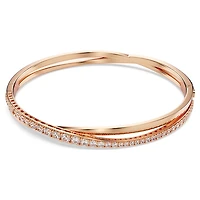 Hyperbola bangle, White, Rose gold-tone plated by SWAROVSKI