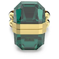 Lucent ring, Magnetic closure, Green, Gold-tone plated by SWAROVSKI