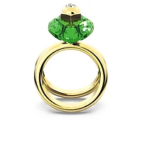 Numina ring, Pear cut, Green, Gold-tone plated by SWAROVSKI