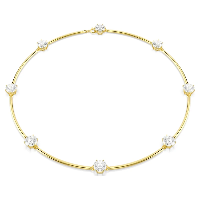 Constella choker, Round cut, White, Shiny gold-tone plated by SWAROVSKI