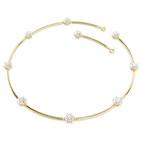 Constella choker, Round cut, White, Shiny gold-tone plated by SWAROVSKI