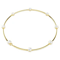 Constella choker, Round cut, White, Shiny gold-tone plated by SWAROVSKI