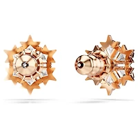 Magic stud earrings, Snowflake, White, Rose gold-tone plated by SWAROVSKI