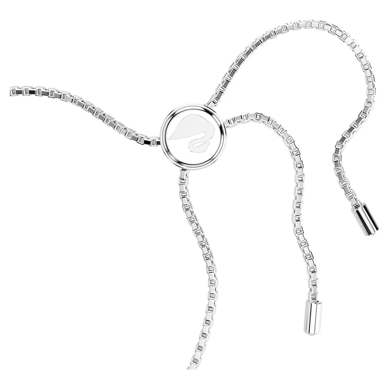 Matrix bracelet, Evil eye, White, Rhodium plated by SWAROVSKI