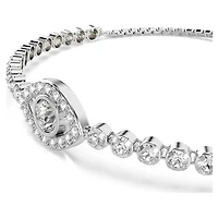 Matrix bracelet, Evil eye, White, Rhodium plated by SWAROVSKI