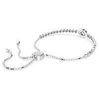 Matrix bracelet, Evil eye, White, Rhodium plated by SWAROVSKI