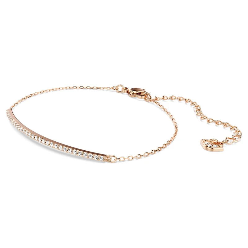 Only bracelet, White, Rose gold-tone plated by SWAROVSKI
