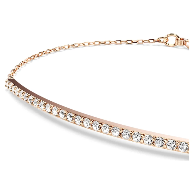 Only bracelet, White, Rose gold-tone plated by SWAROVSKI