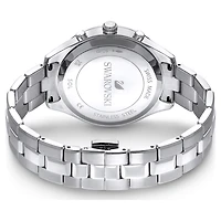 Octea lux sport watch, Swiss Made, Metal bracelet, Purple, Stainless steel by SWAROVSKI